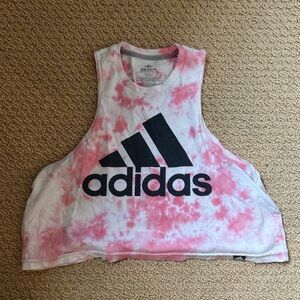 Adidas cropped muscle tank top